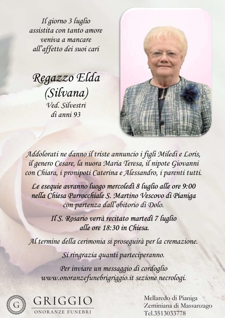regazzo elda funerale pianiga