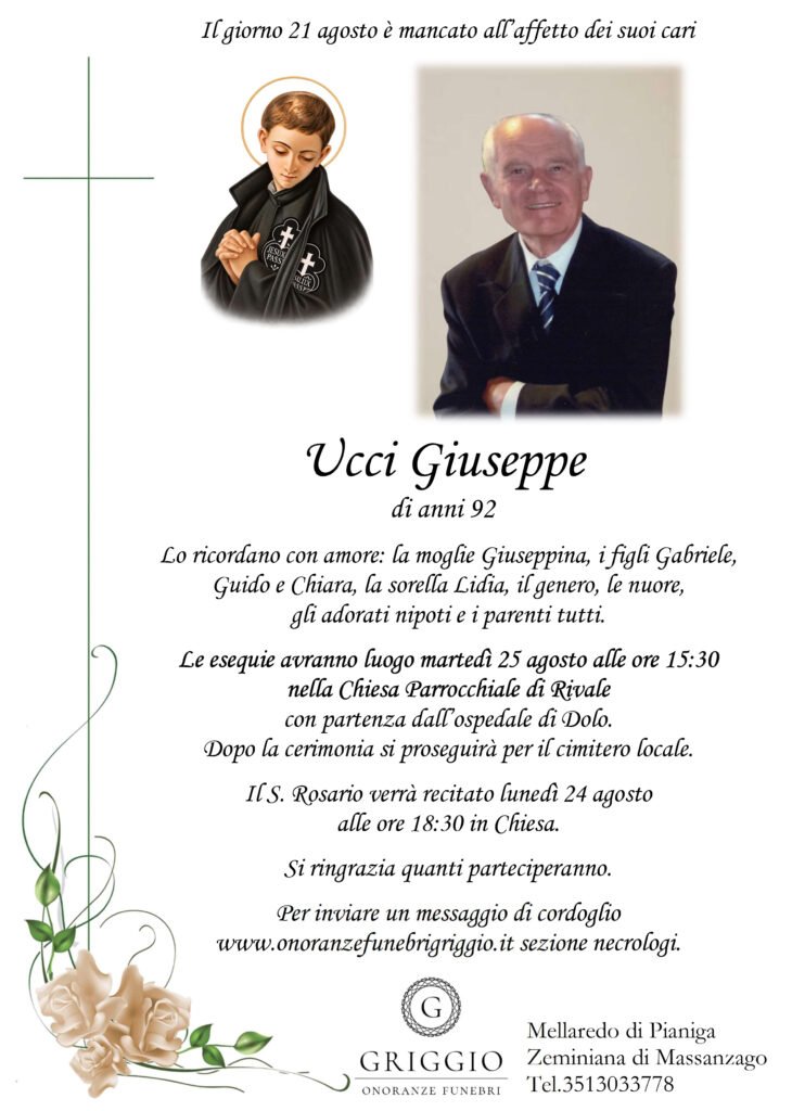 Ucci Giuseppe funerale Rivale di Pianiga